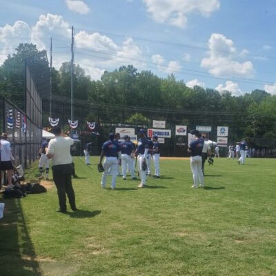 Baseball team on field