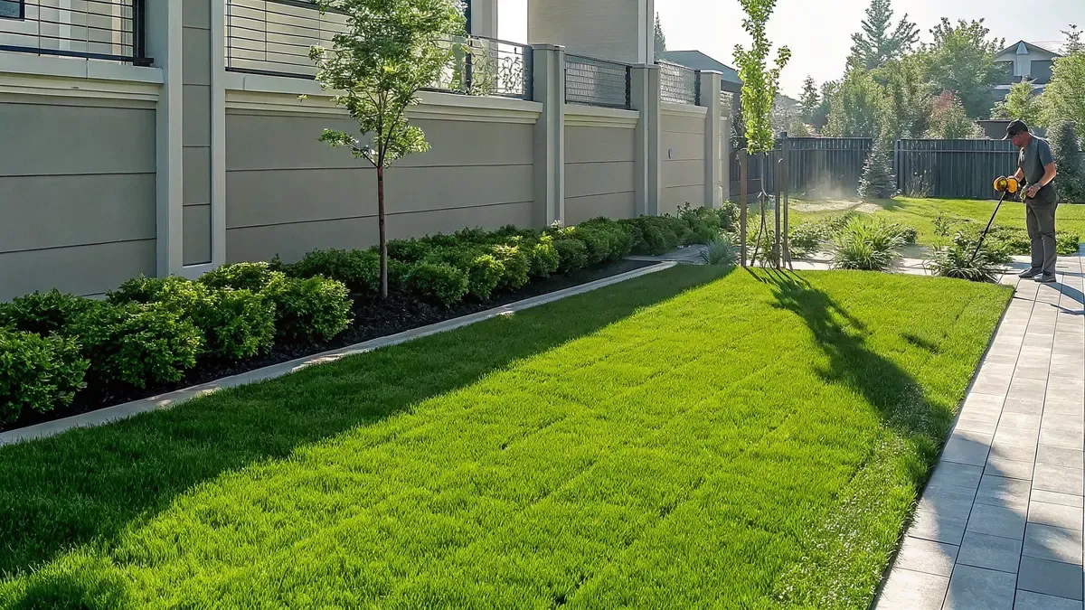 Professional mosquito treatment applied to a lush green yard